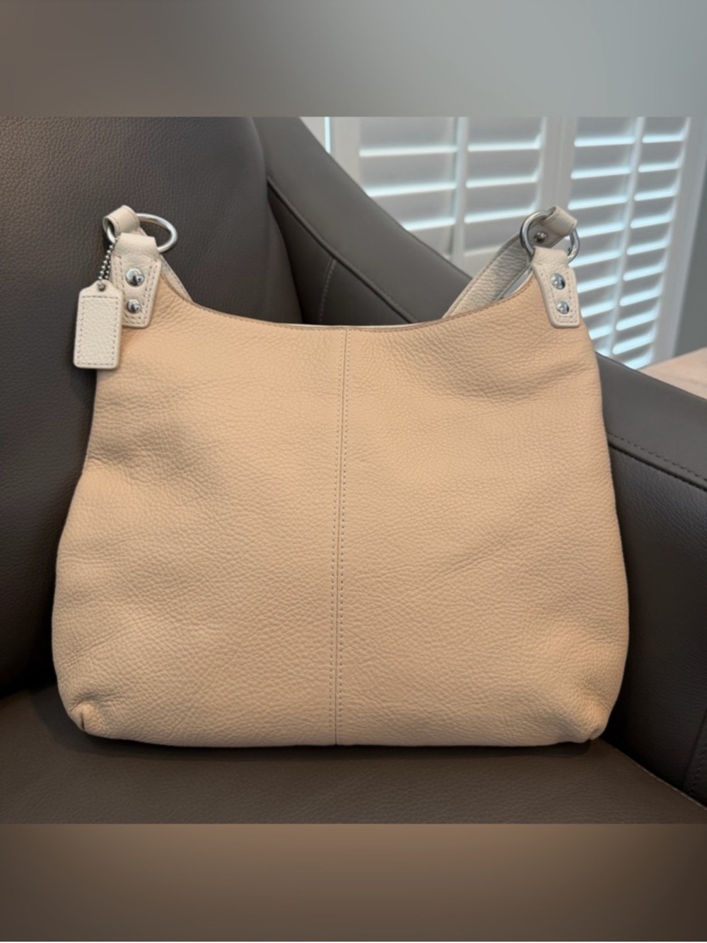 Coach Penelope Beige and Cream Pebbled Leather Crossbody Bag - Picture 2 of 10